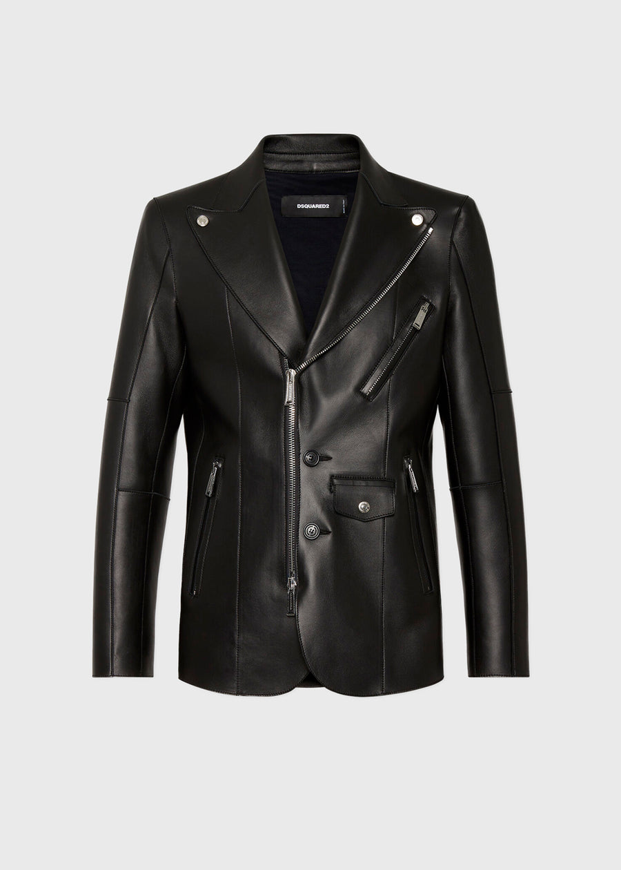 Dsquared2 Leather Biker Blazer DSQ-71BN0979