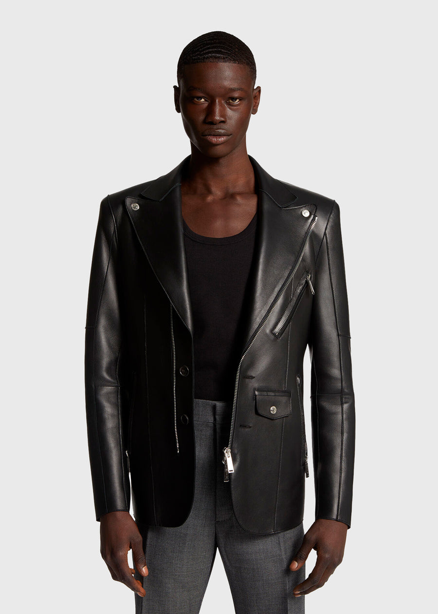 Dsquared2 Leather Biker Blazer DSQ-71BN0979