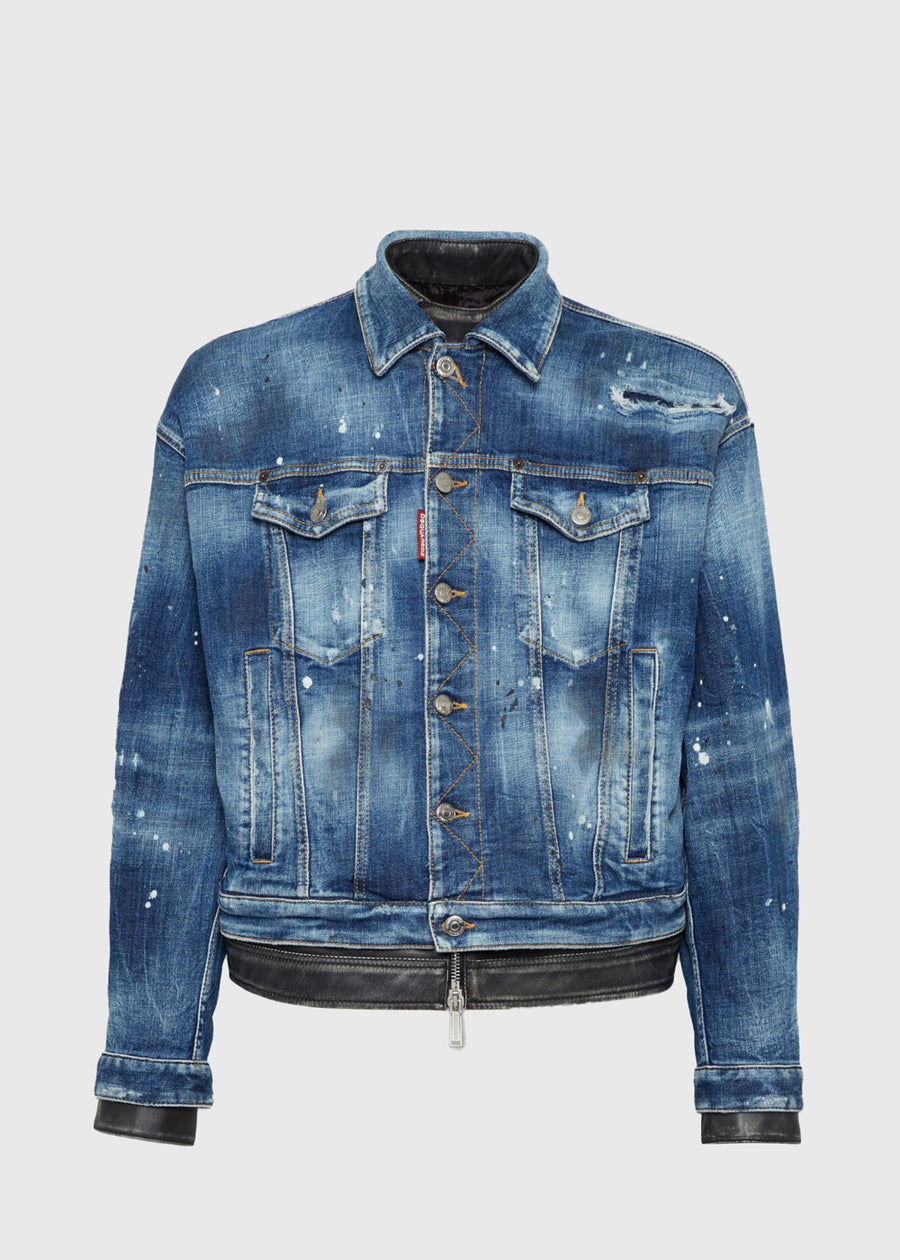 DSQUARED2 Chamarra Denim desgastada DSQ-74AM1562