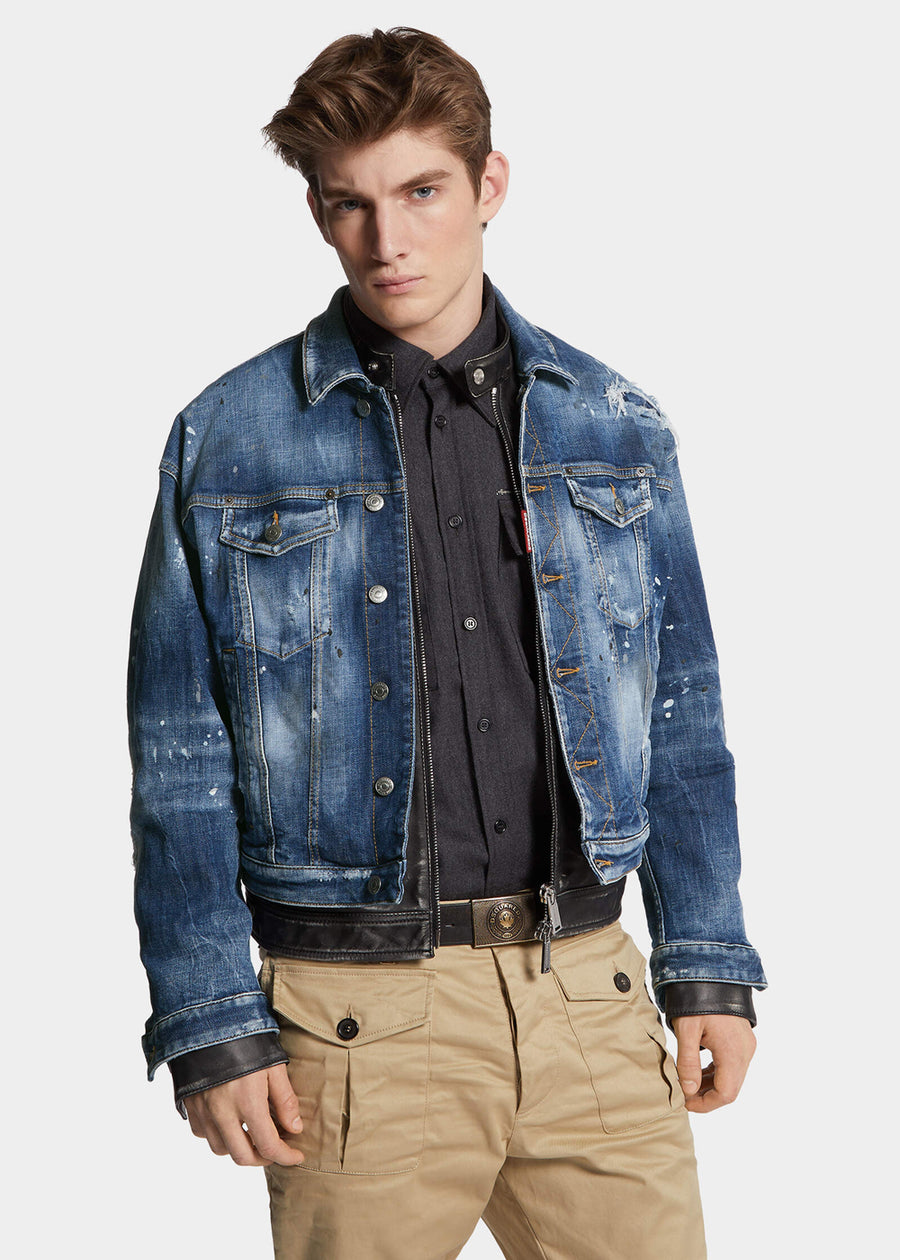 DSQUARED2 Chamarra Denim desgastada DSQ-74AM1562