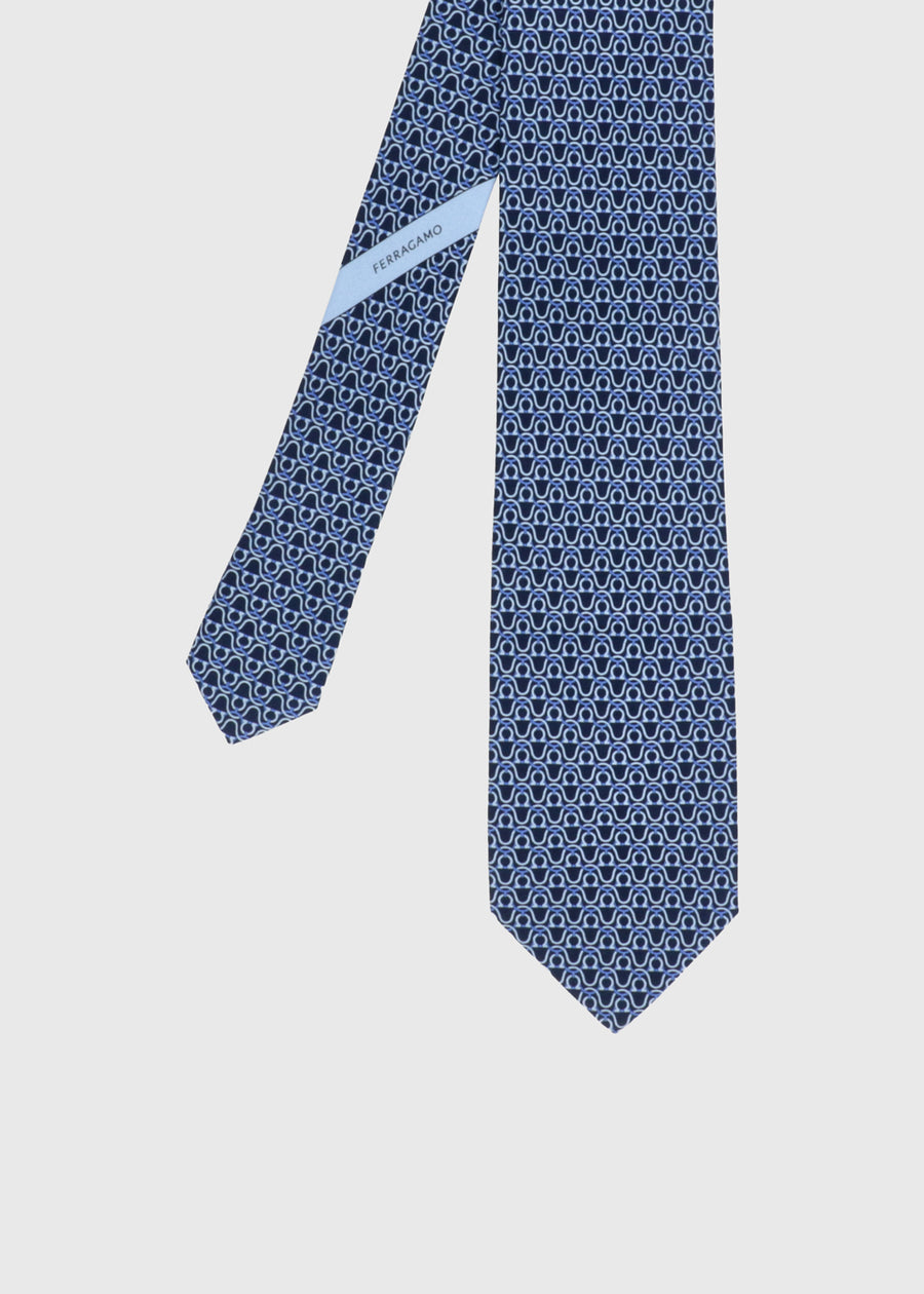 Ferragamo corbata de seda con estampado Gancini FRG-350814