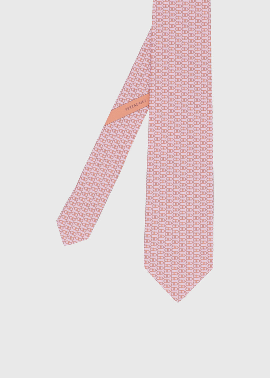Ferragamo Corbata de seda estampado Gancini FRG-351217