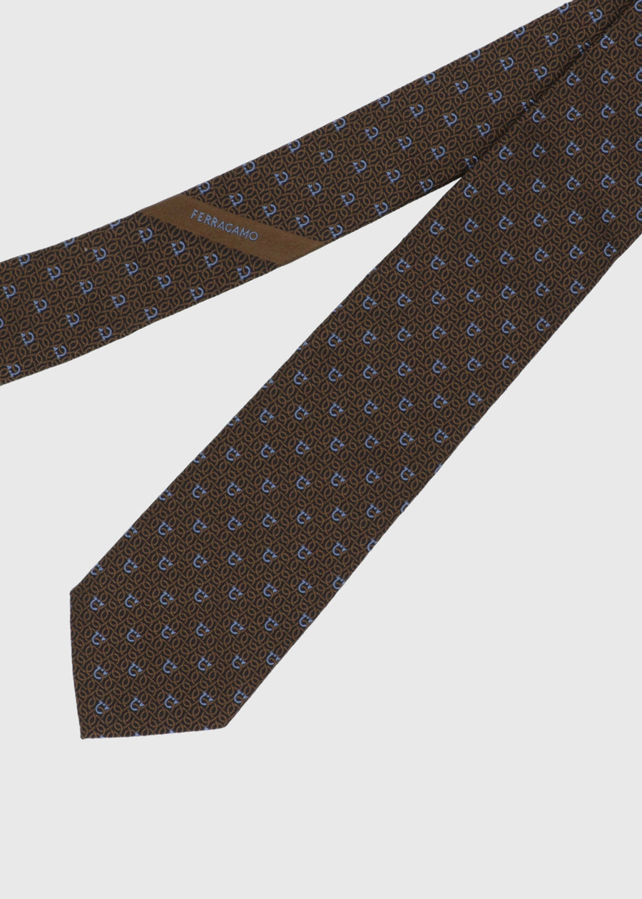 Ferragamo Corbata estampada Gancini FRG-351227