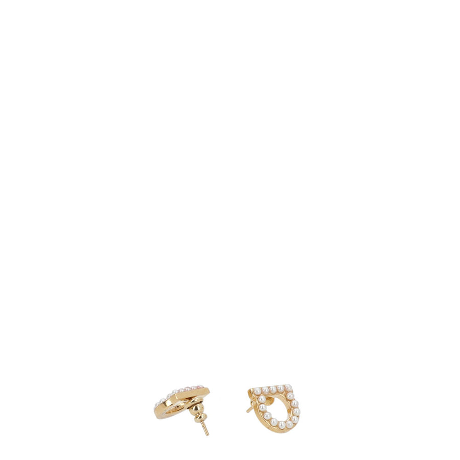 Ferragamo Aretes de Gancini con perlas FRG-760125