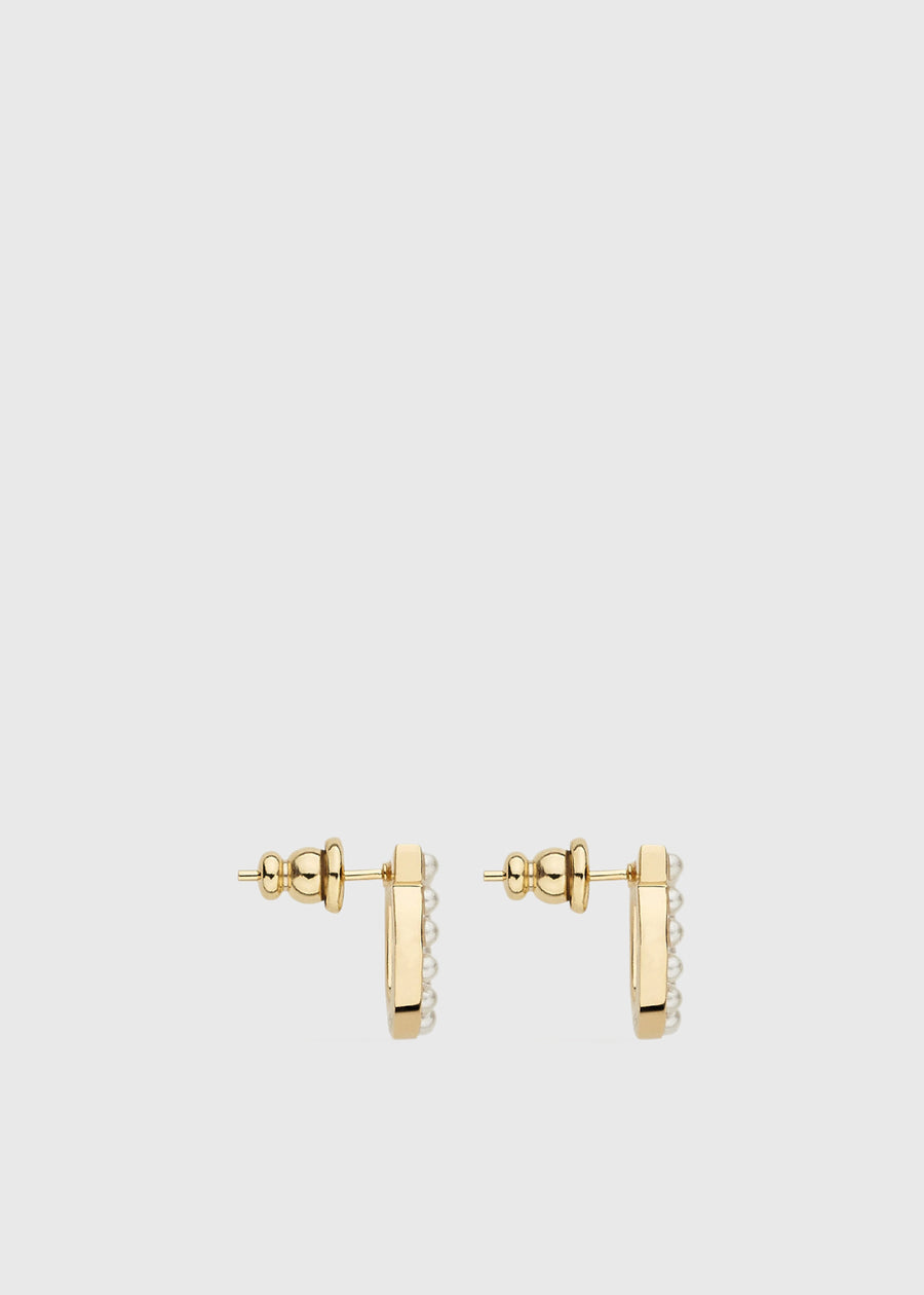 Ferragamo Aretes de Gancini con perlas FRG-760125