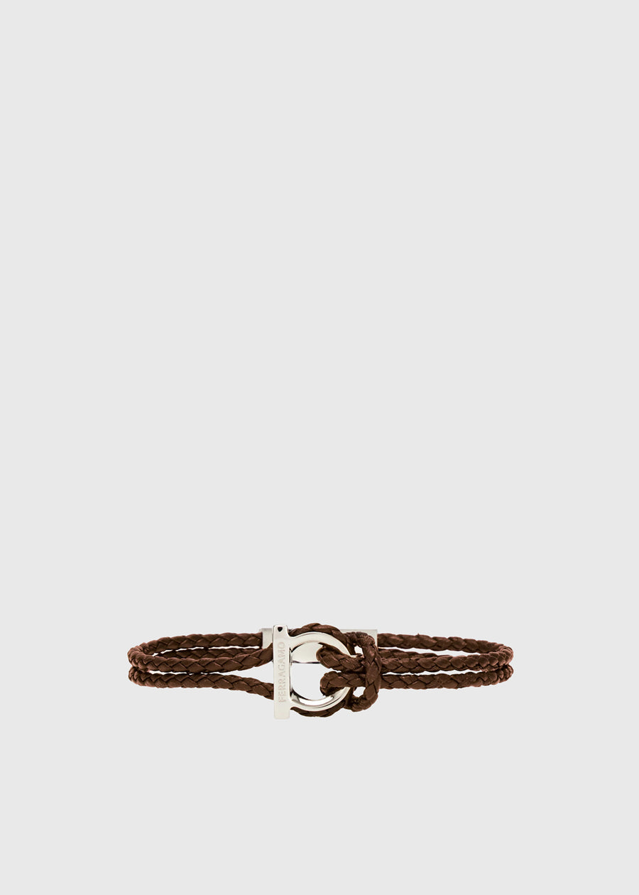 Salvatore Ferragamo pulsera de piel Gancini FRG-770141