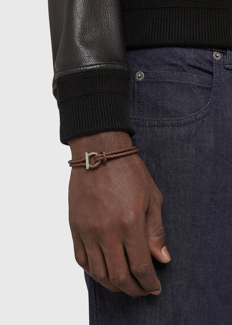 Salvatore Ferragamo pulsera de piel Gancini FRG-770141