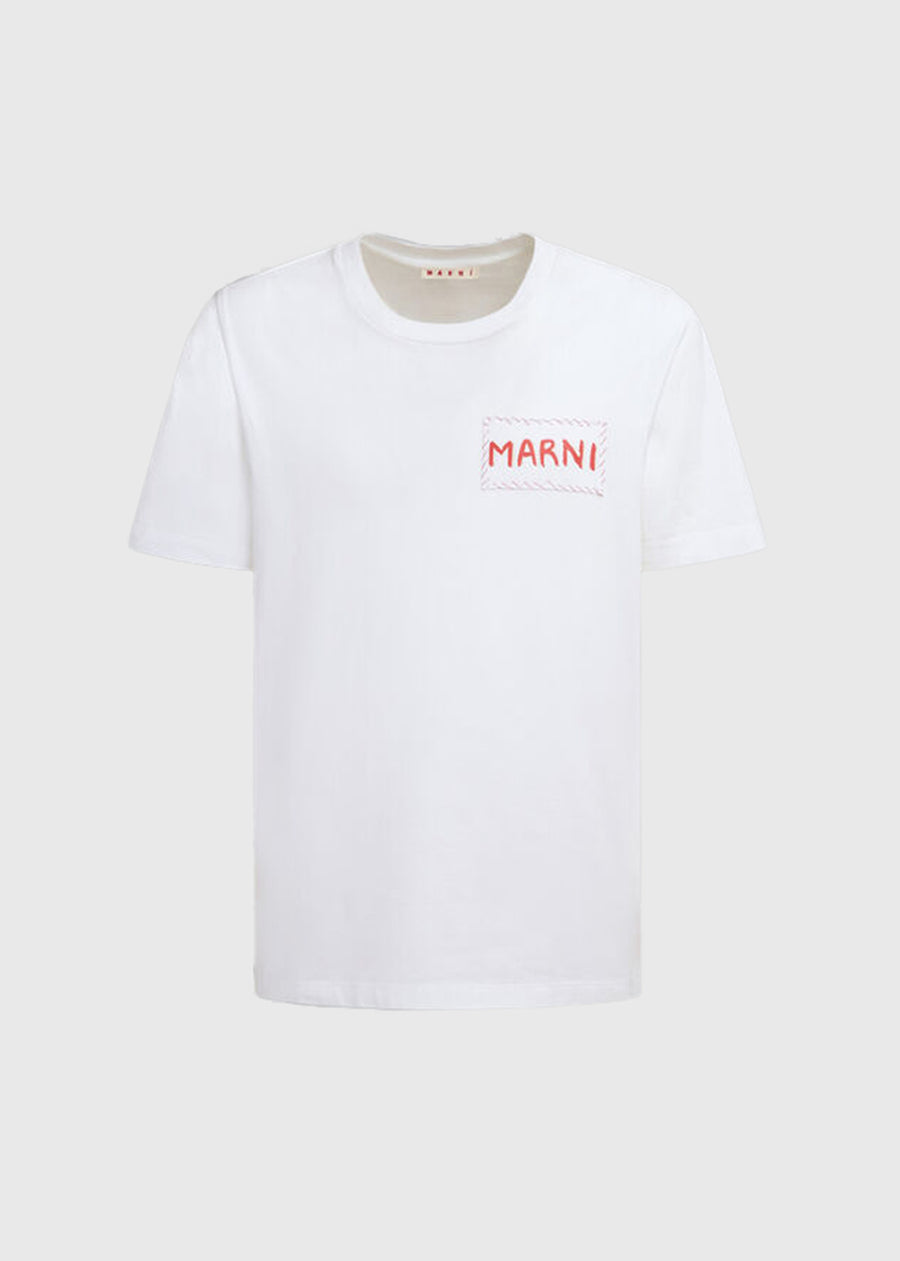 Marni T-Shirt con estampado de logo distorsionado MRI-HUMU0198
