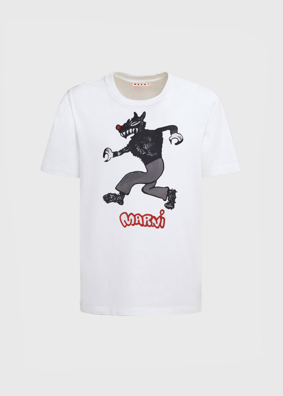 Marni T-Shirt con estampado de logo distorsionado MRI-HUMU0198
