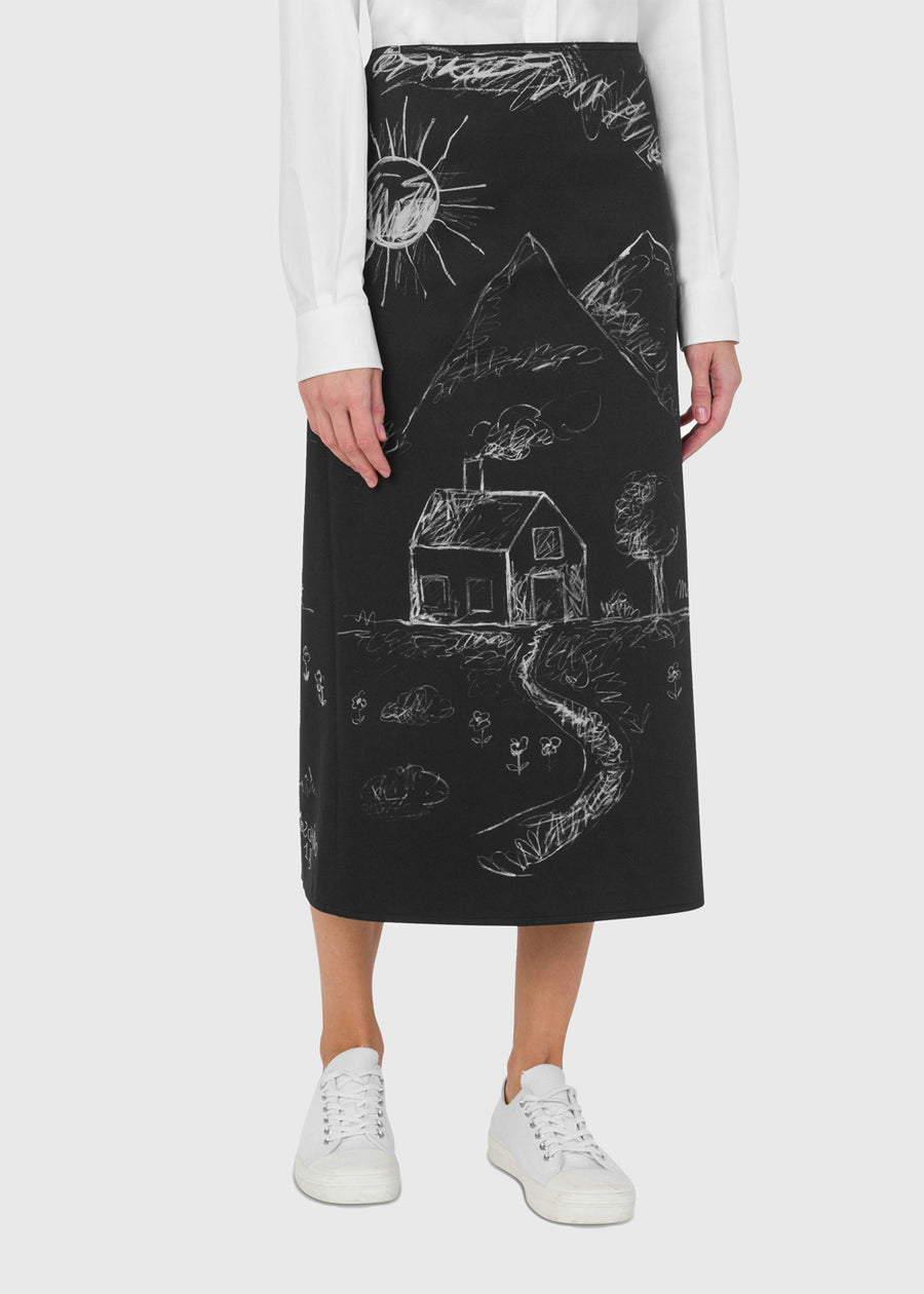 Moschino Falda Midi Satín MSC-J0131