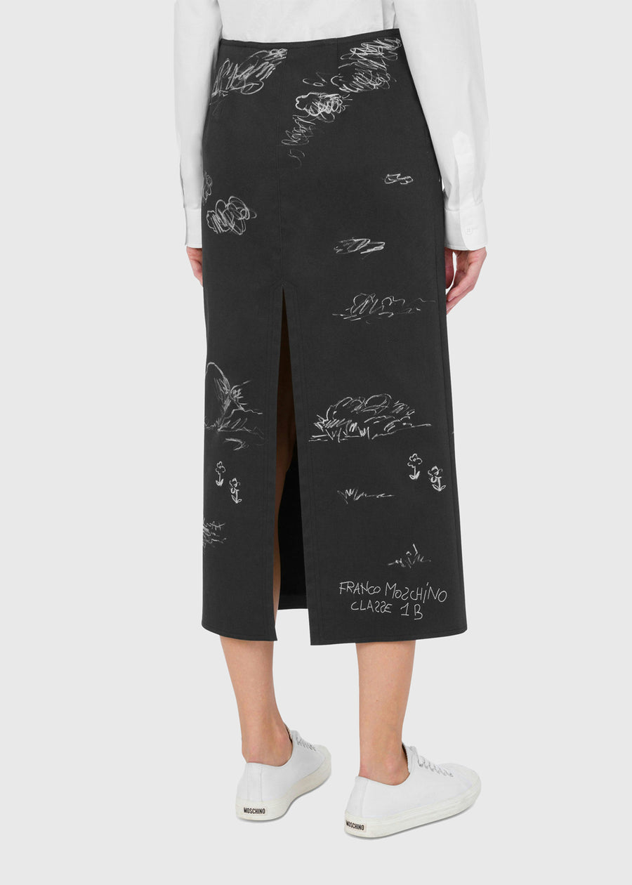 Moschino Falda Midi Satín MSC-J0131