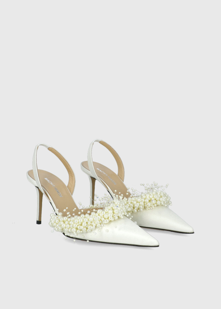 Mach & Mach Zapatillas Slingback Floating Pearl MYM-S1003