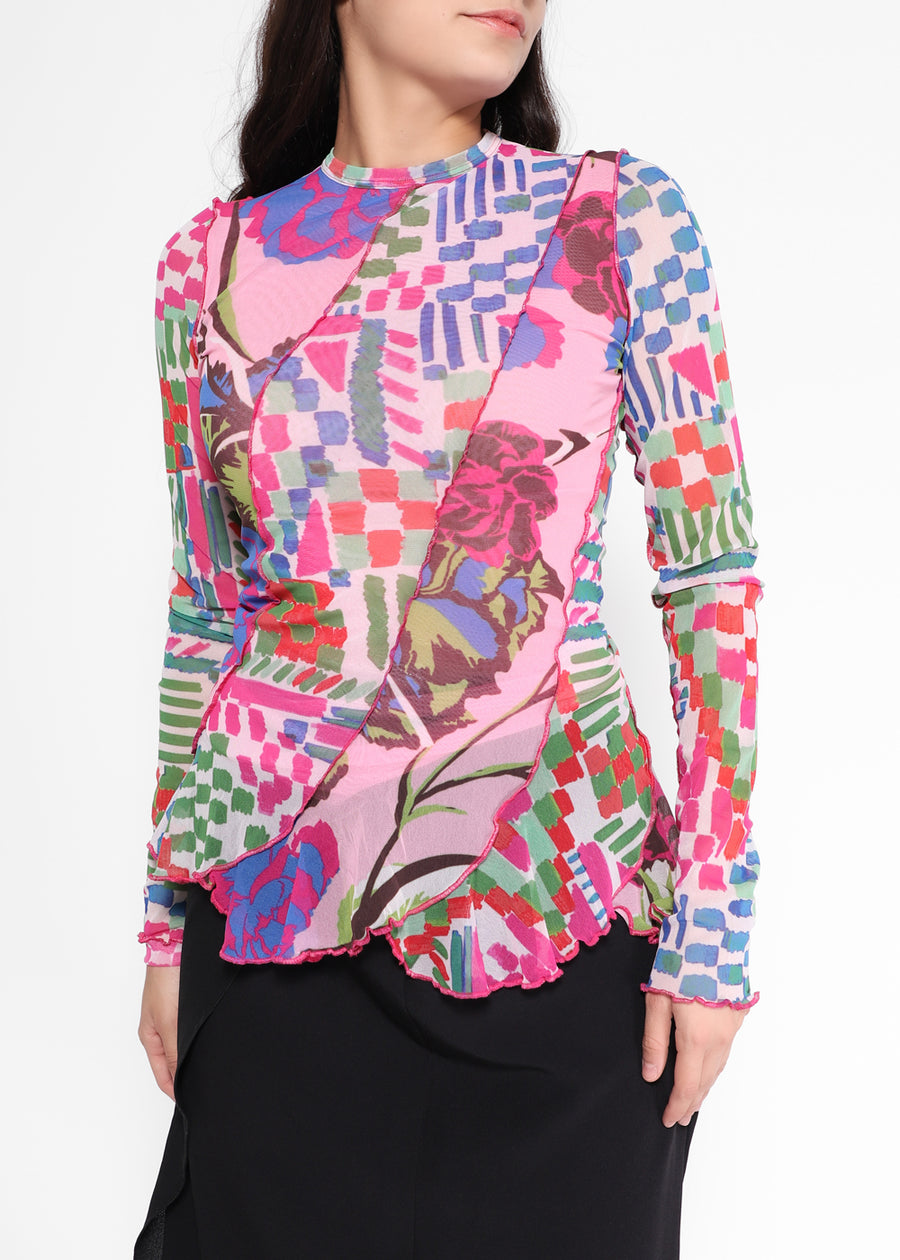 PRABAL GURUNG Top de mesh PBG-B10E2F2