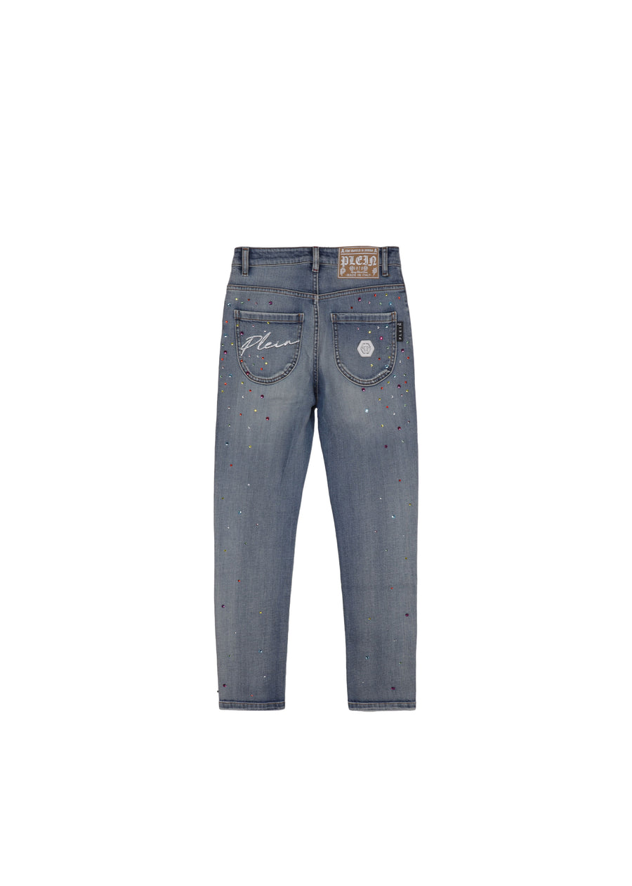 Philipp Plein Jeans con cristales PLP-2DP00P
