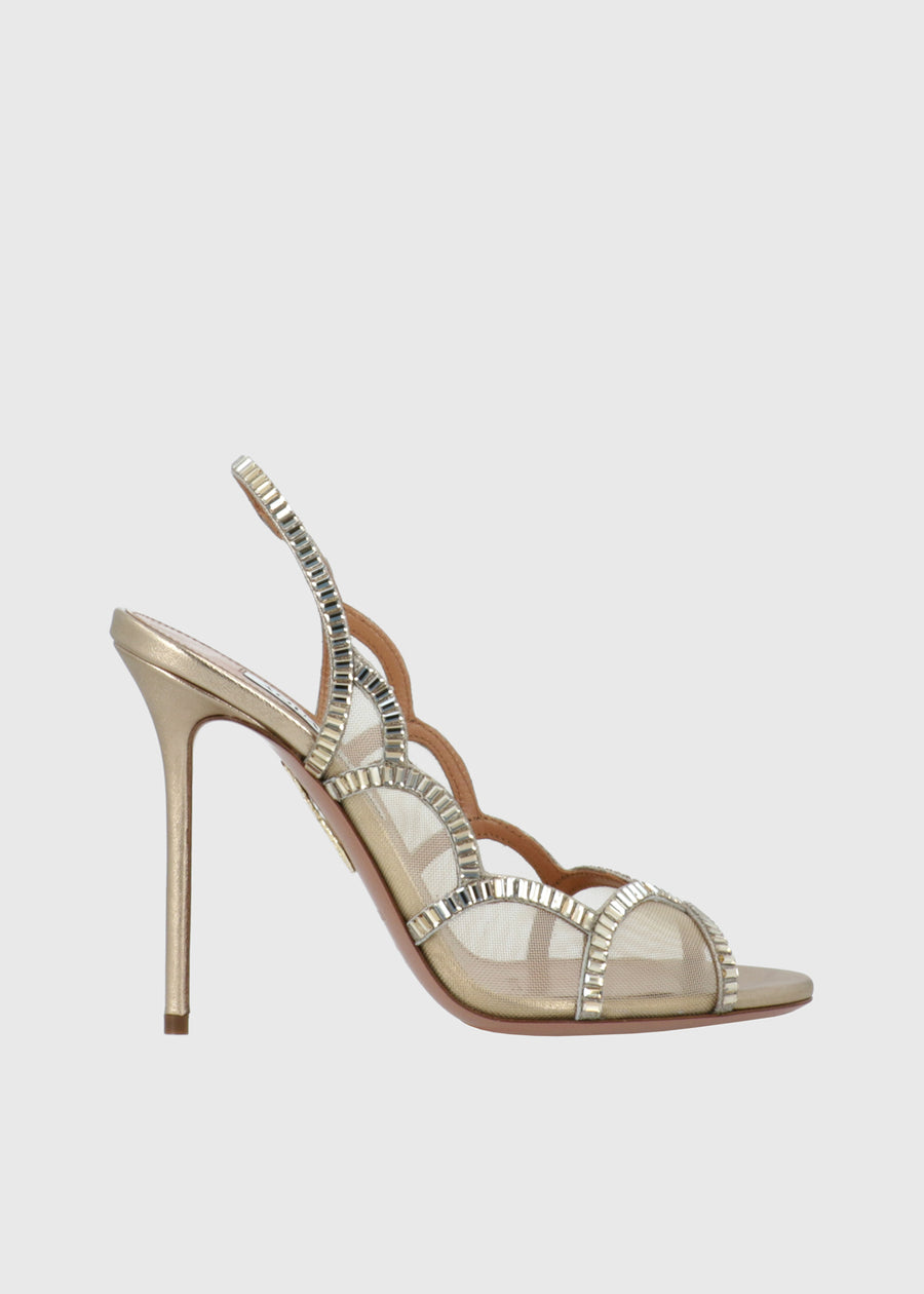 Aquazzura Sandalia Nightfall Crystal Sling 105 QZR-NICRSLSA