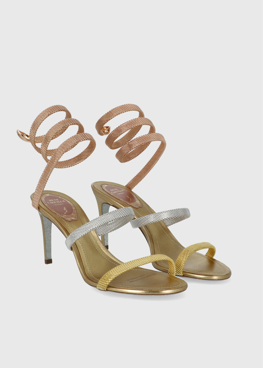 René Caovilla Sandalia Alta Trgold Cleo RNC-12383