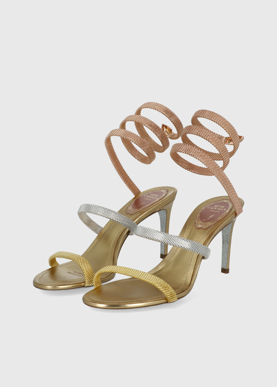 René Caovilla Sandalia Alta Trgold Cleo RNC-12383