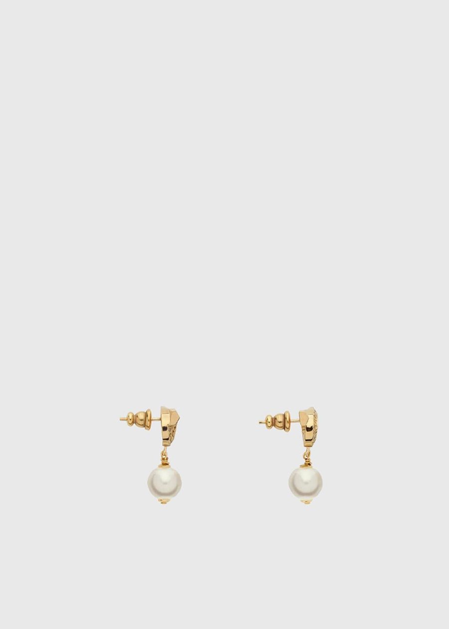 Ferragamo Pendientes Gancini de perlas