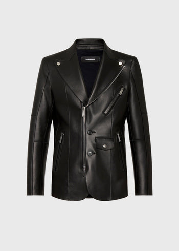 Dsquared2 Leather Biker Blazer DSQ-71BN0979