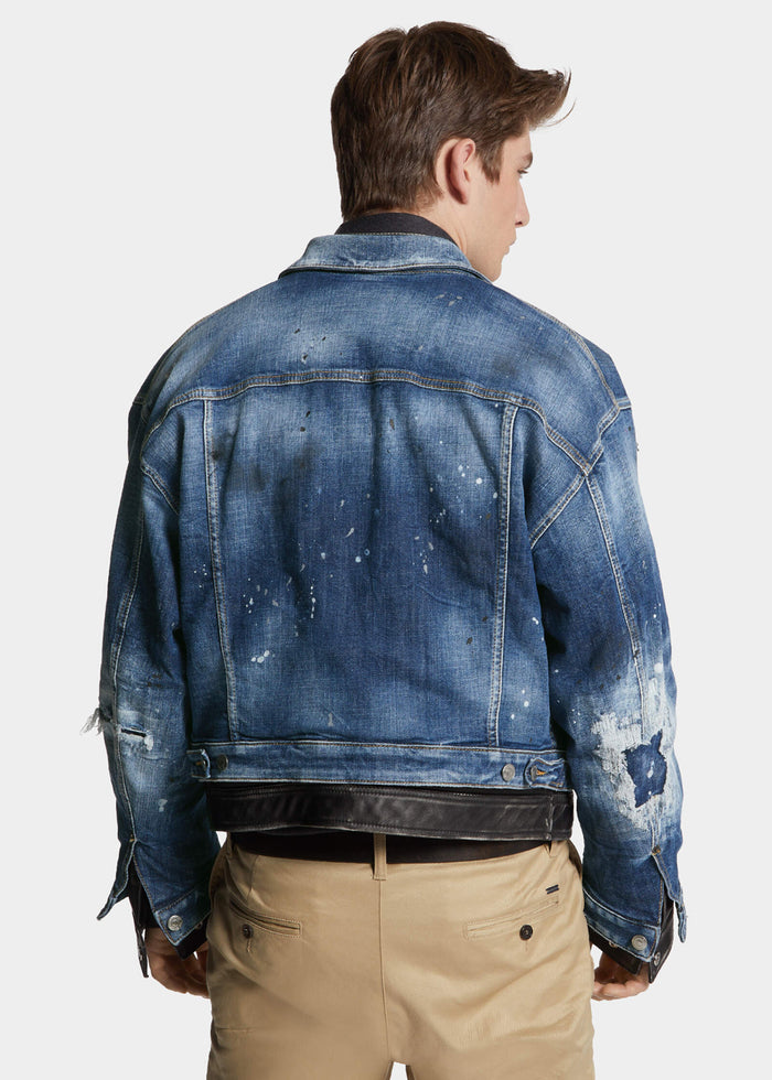 DSQUARED2 Chamarra Denim desgastada DSQ-74AM1562