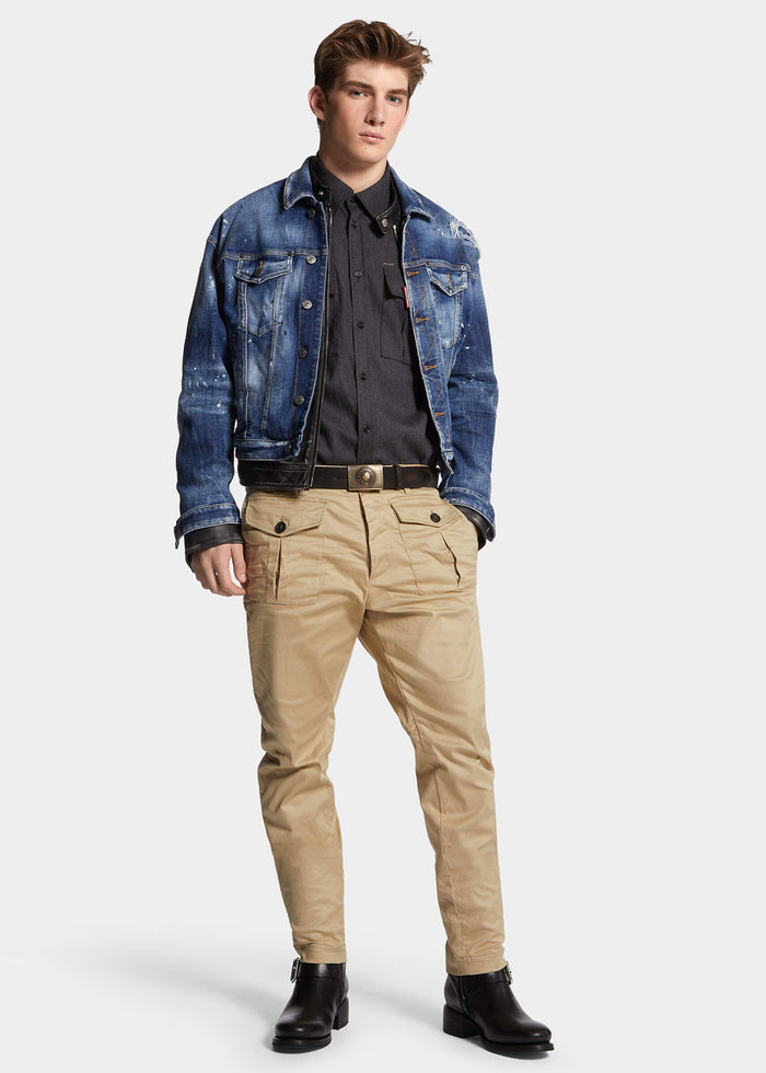 DSQUARED2 Chamarra Denim desgastada DSQ-74AM1562