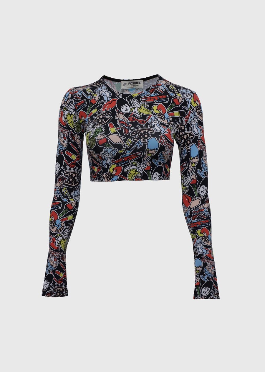 FIORUCCI Top de tull estampado FRC-W26SSTLO