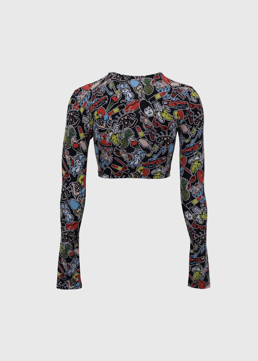 FIORUCCI Top de tull estampado FRC-W26SSTLO