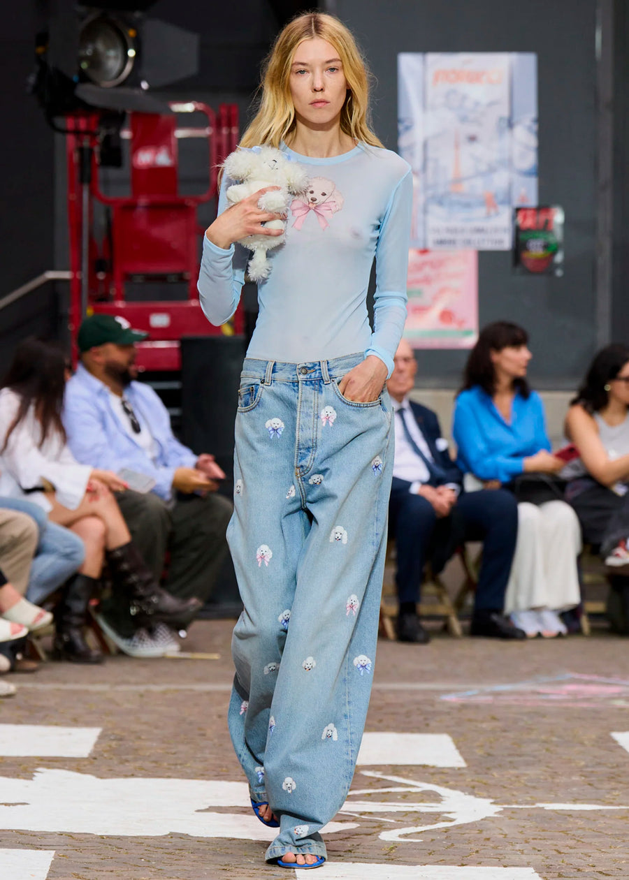 FIORUCCI Top de tull estampado Poodle FRC-W26SSTLO