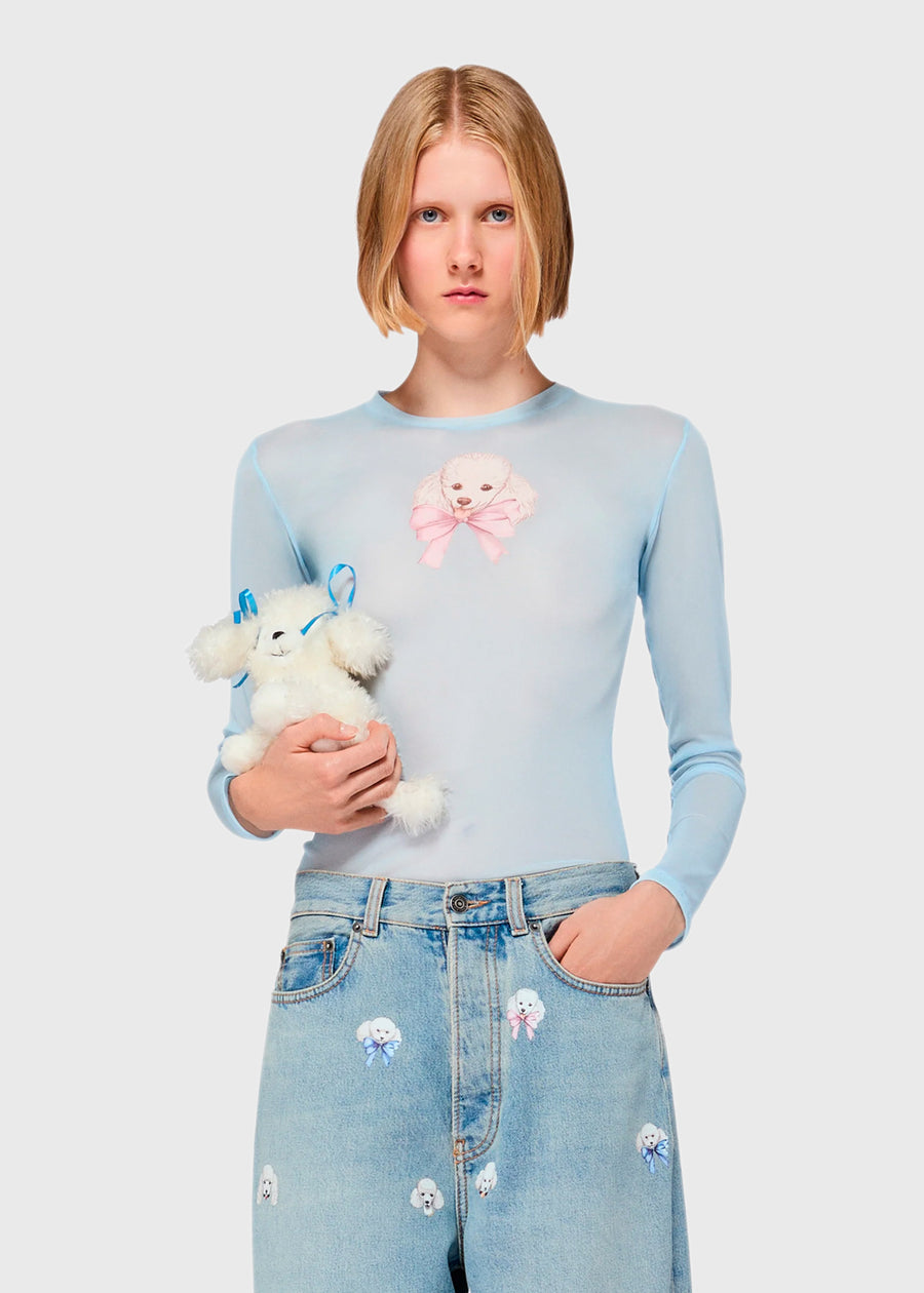 FIORUCCI Top de tull estampado Poodle FRC-W26SSTLO