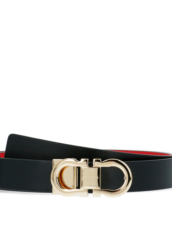 FERRAGAMO cinturón  ajustable y reversible Gancini FRG-230294