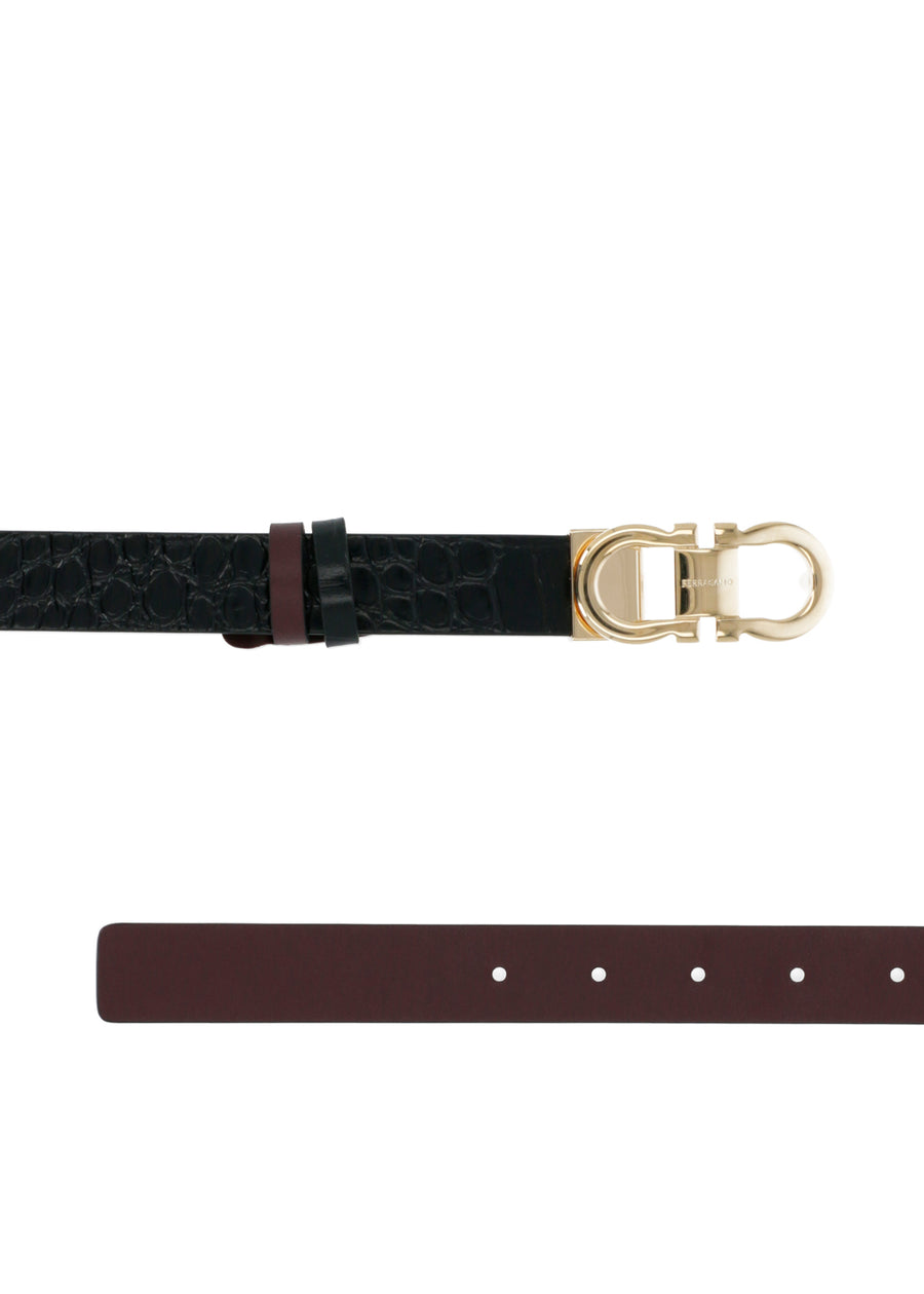 FERRAGAMO cinturón  ajustable y reversible Gancini FRG-230294