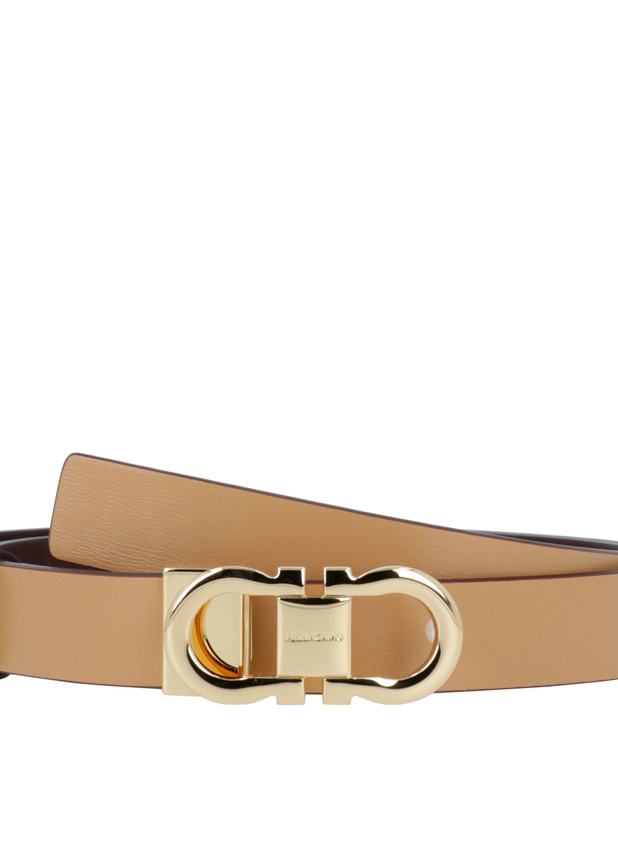 FERRAGAMO cinturón  ajustable y reversible Gancini FRG-230294