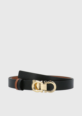 FERRAGAMO cinturón  ajustable y reversible Gancini FRG-230294