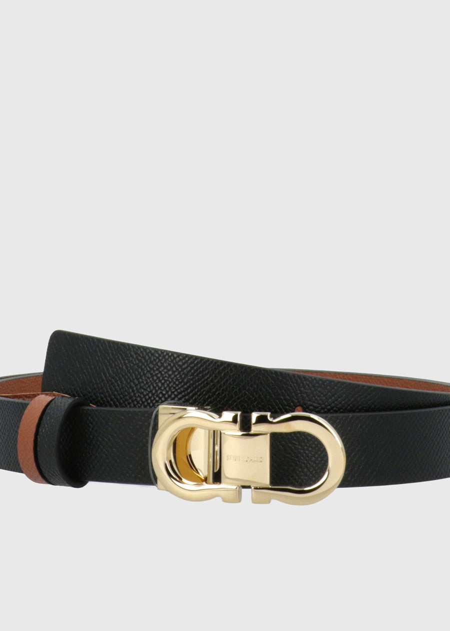 FERRAGAMO cinturón  ajustable y reversible Gancini FRG-230294