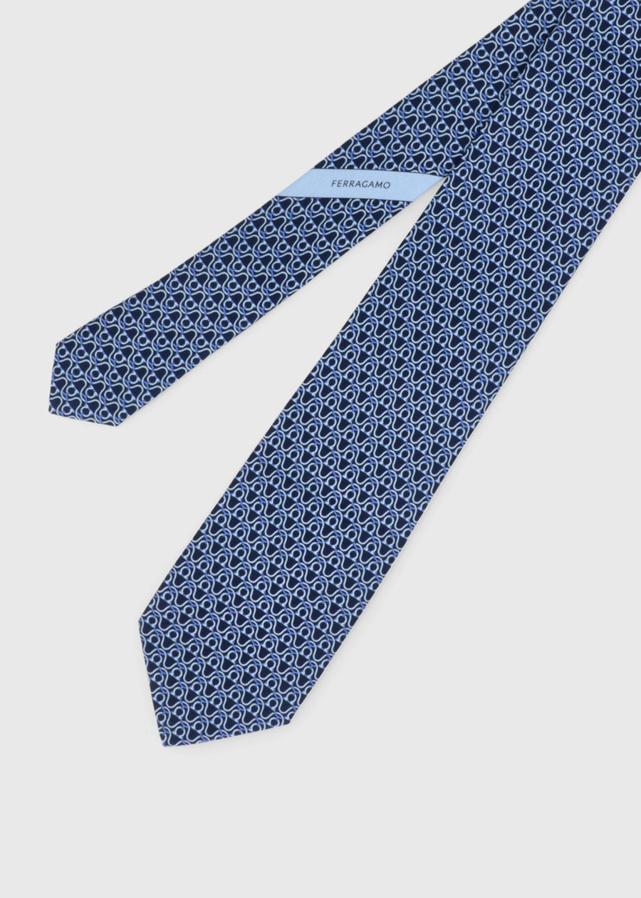 Ferragamo corbata de seda con estampado Gancini  FRG-350814