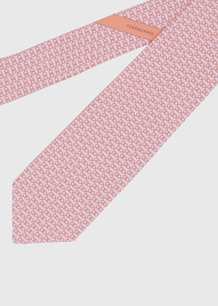 Ferragamo Corbata de seda estampado Gancini FRG-351217