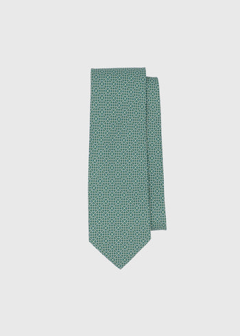 Ferragamo Corbata de seda estampado Gancini square FRG-351218