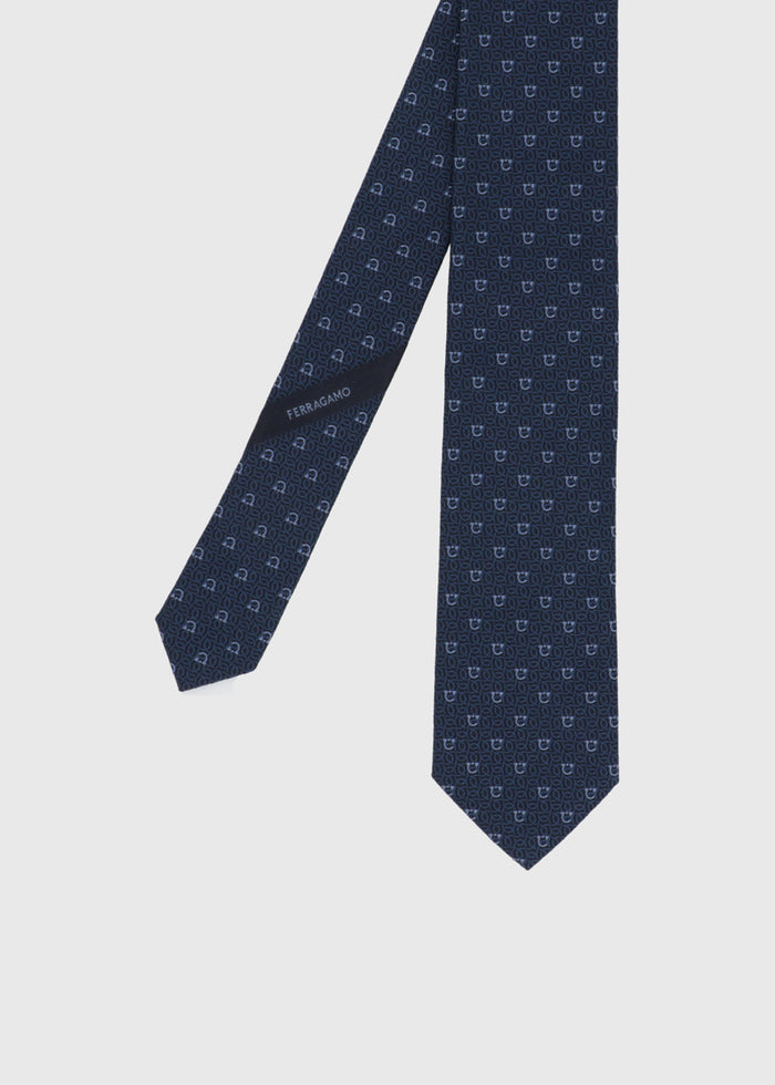 Ferragamo Corbata estampada Gancini FRG-351227