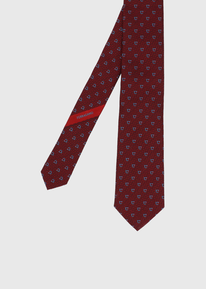 Ferragamo Corbata estampada Gancini FRG-351227