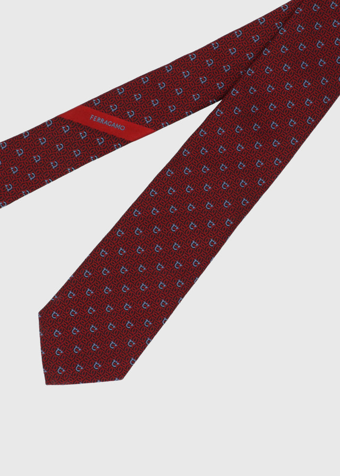 Ferragamo Corbata estampada Gancini FRG-351227