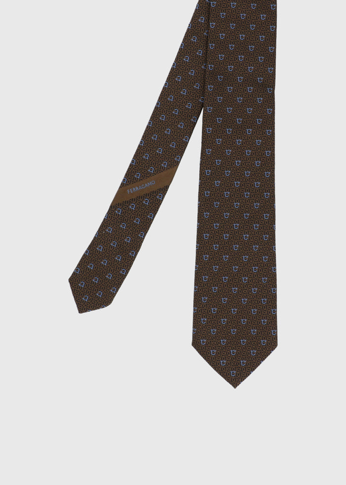 Ferragamo Corbata estampada Gancini FRG-351227