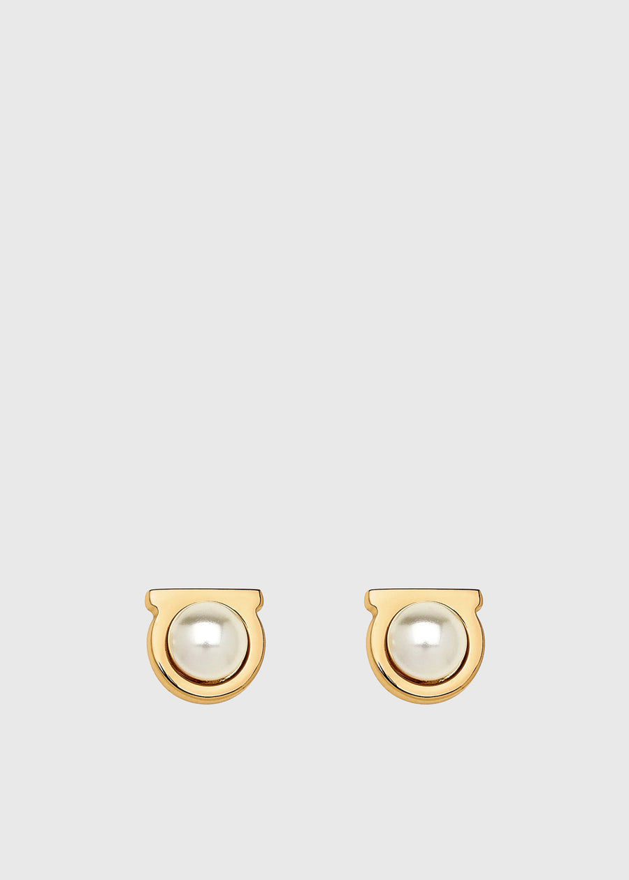 Ferragamo Aretes Gancini con perlas FRG-760121
