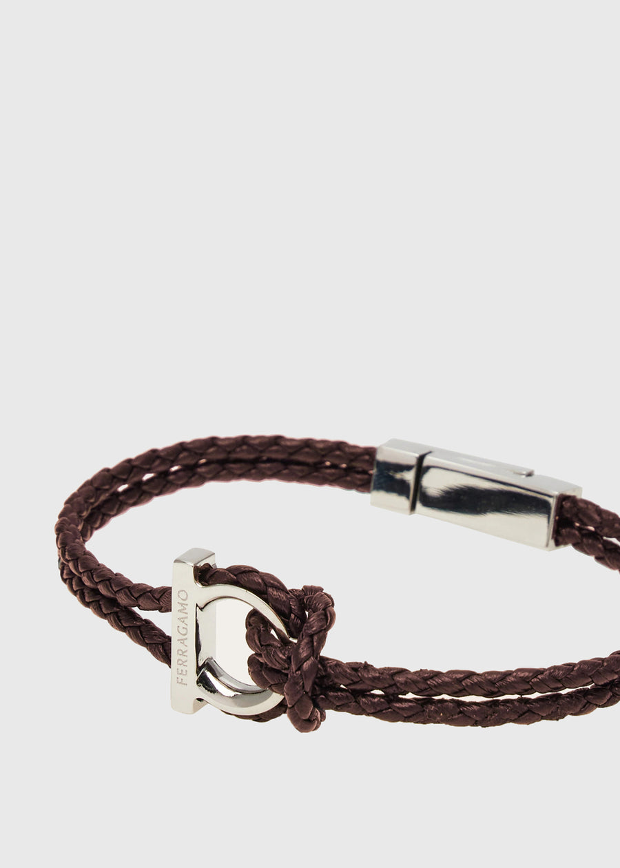 Salvatore Ferragamo pulsera de piel Gancini FRG-770141