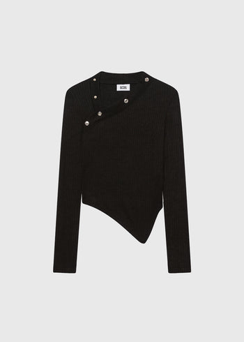 GCDS Blusa asimétrica punto acanalado GCD-W2806KJ5