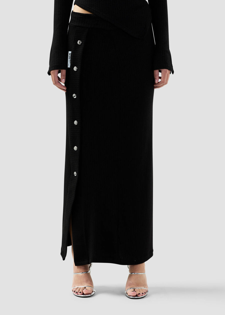 GCDS Falda midi punto acanalado GCD-W3200KJ5