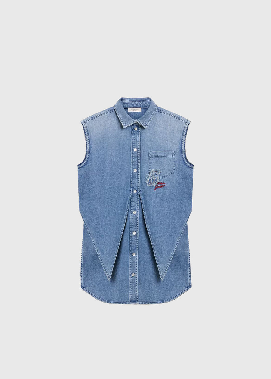 Golden Goose Camisa denim sin mangas GLG-P02216