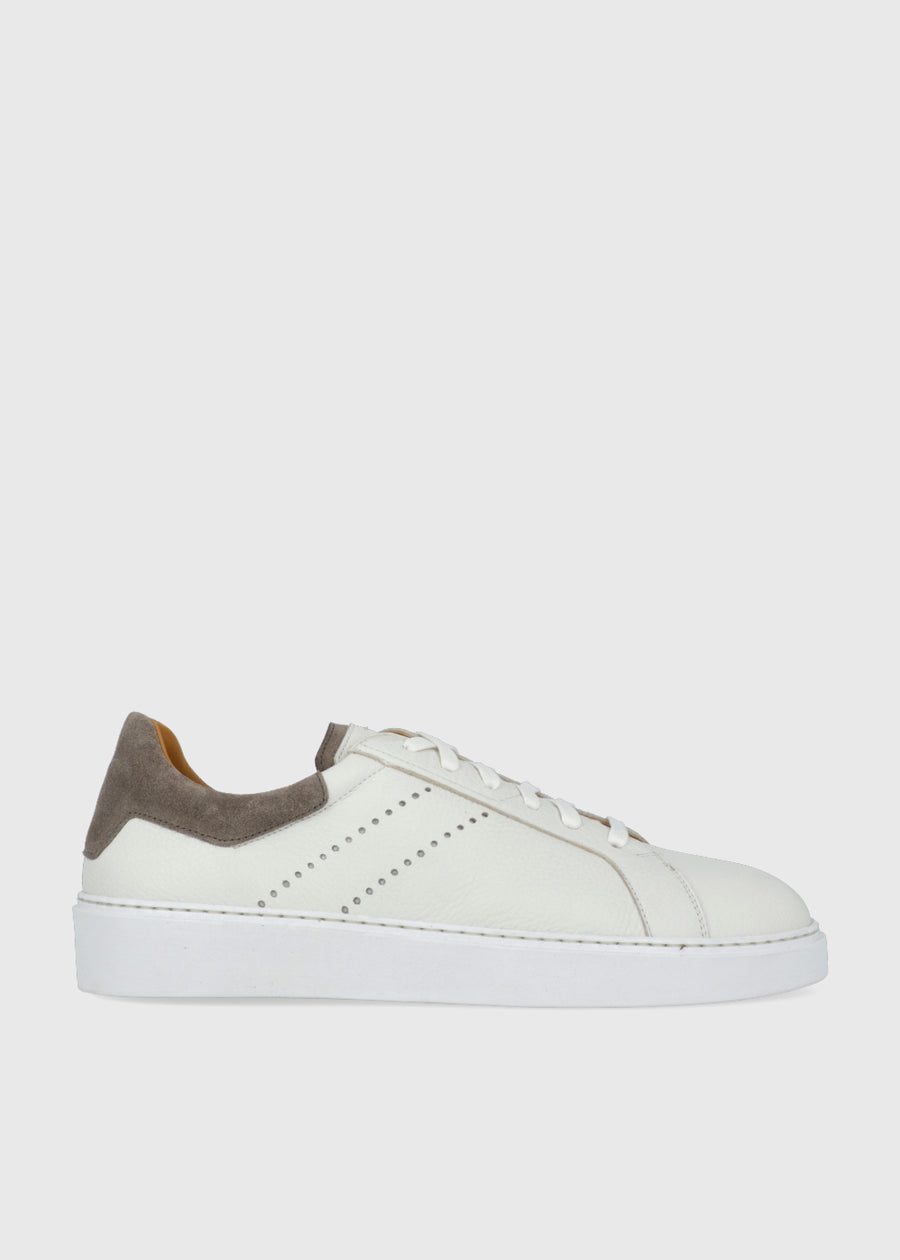 Sneakers Magnanni en Blanco con Franja Café MGN-25092