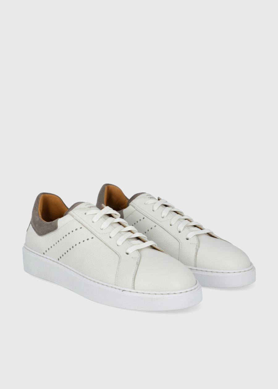 Sneakers Magnanni en Blanco con Franja Café MGN-25092