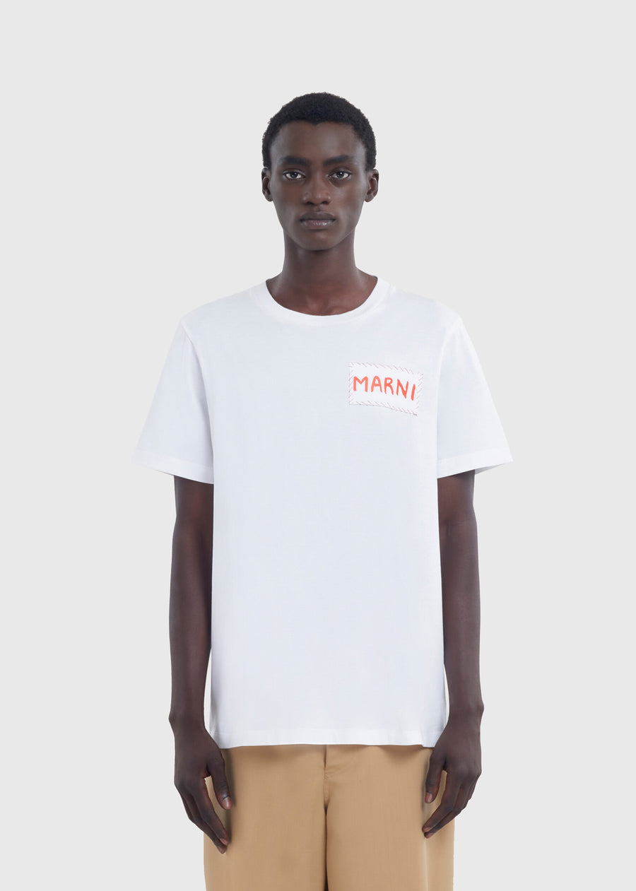 Marni T-Shirt con estampado de logo distorsionado MRI-HUMU0198