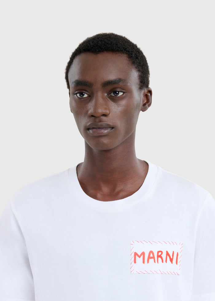 Marni T-Shirt con estampado de logo distorsionado MRI-HUMU0198